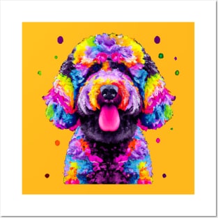 Portuguese Water Dog Colorful Artwork Posters and Art